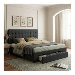 Artiss Queen Bed Frame Platform Tufted Headboard