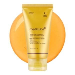 Kojic Acid Turmeric Night Wrapping Mask 75ml – Overnight Brightening Peel-Off Face Mask for Dark Spots, Uneven Skin Tone & Hydration